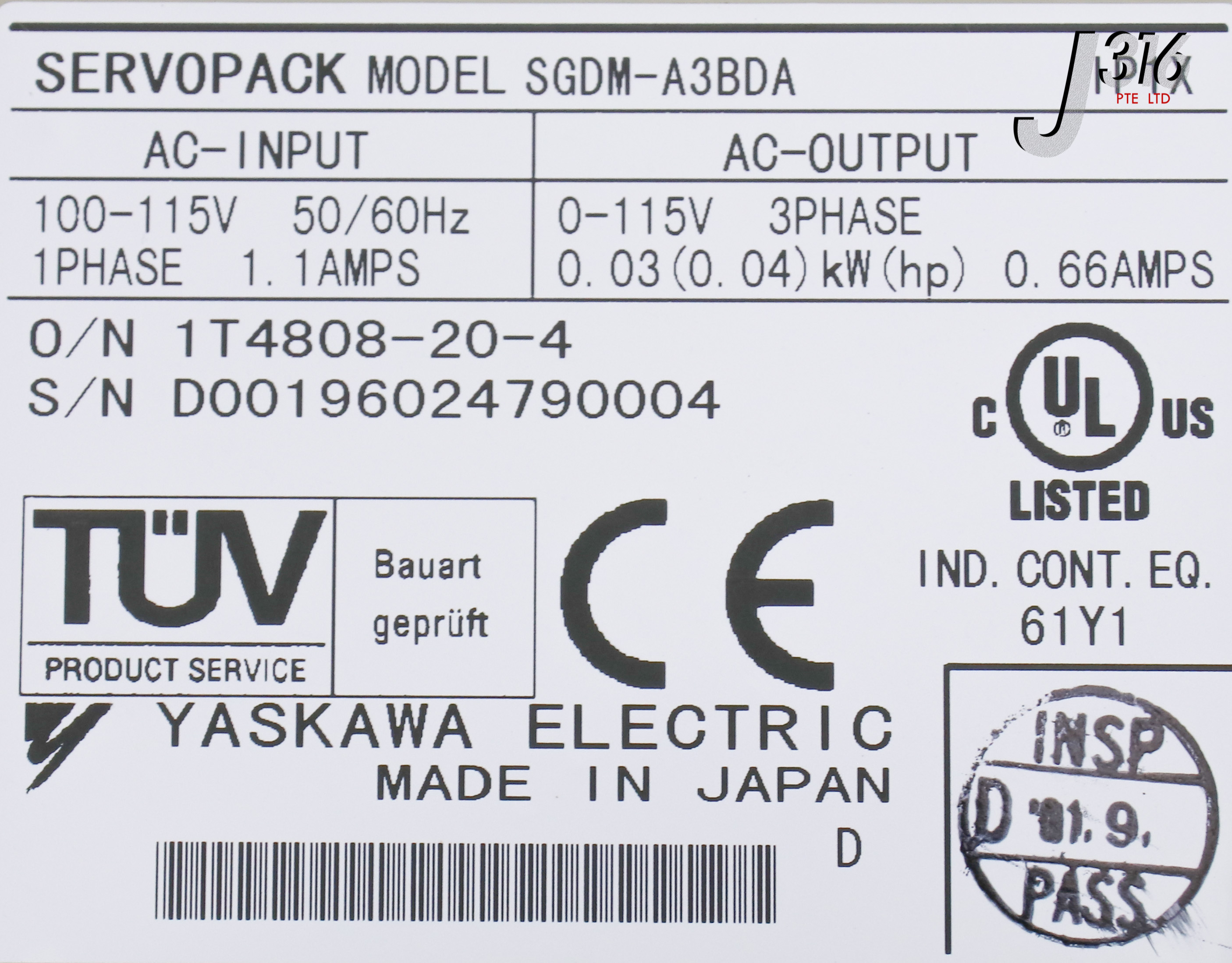 レド 24619 YASKAWA SERVO DRIVE SGDM-A3BDA | eBay